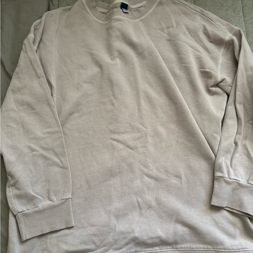 Men's Beige Crew Neck Shirt